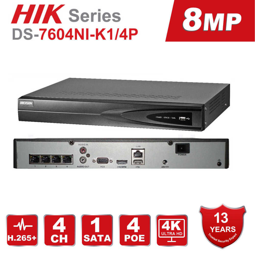 Đầu ghi hình camera IP 4 kênh HIKVISION DS-7604NI-K1