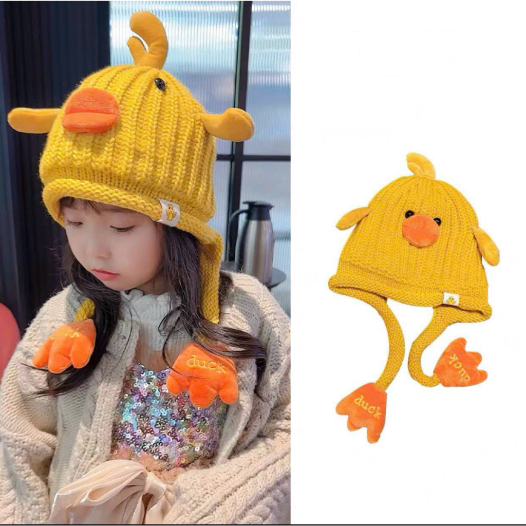 Mũ len hình thú đáng yêu nhiều màu giữ ấm dành cho bé vào mùa đông