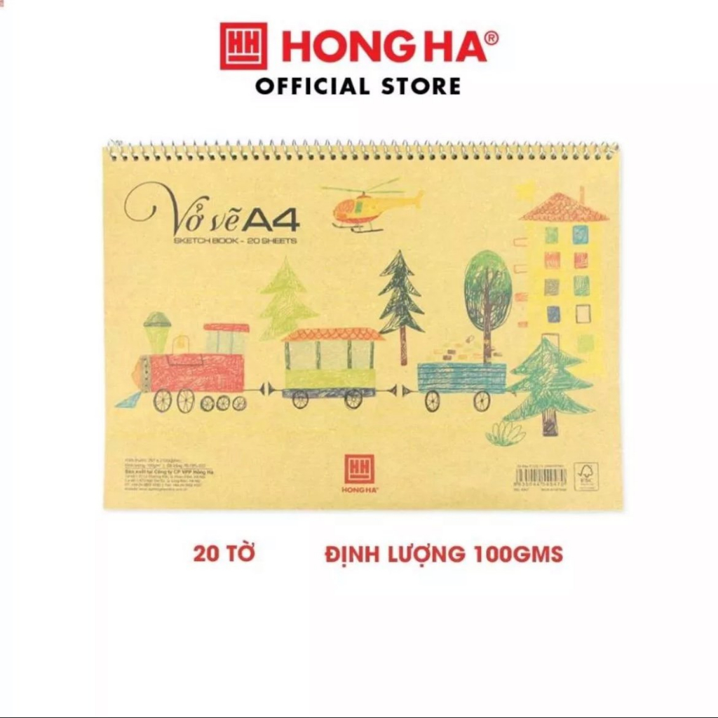 Vở vẽ lò xo Hồng Hà Green A4 thân thiện với môi trường (mã: 4947)