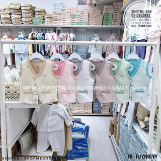 Áo ghi lê trần bông HRNEE cài giữa cho bé trai, bé gái  (6-9M đến 2-3Y)