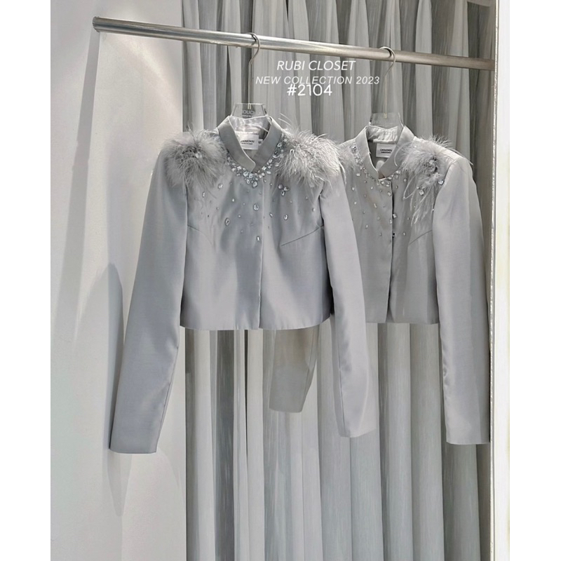 Áo vest sơ mi vai lông đính đá siêu hot