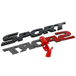 Tem decal logo chữ nổi sport kim loại dán xe ô tô