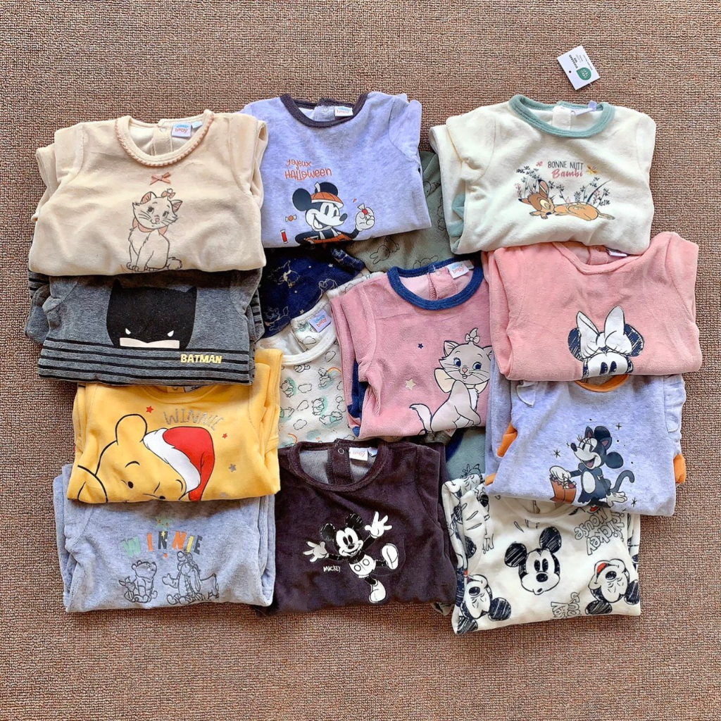 Body sleep nỉ nhung Dis.ney liền tất xuất dư xịn cho bé, chất nhung mềm siêu mướt