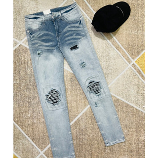 quần bò jean nam xanh rách vá da đẹp mẫu mới hot,chất jean co giãn chuẩn form giá tốt