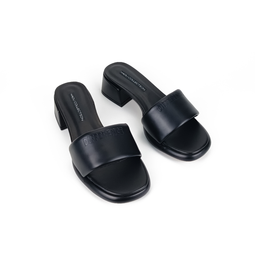 Dép Cao Gót Đế Vuông 5P Quai Bản Ngang DIFFERENT HADU MD154, Da PU Cao Cấp, BH 24T