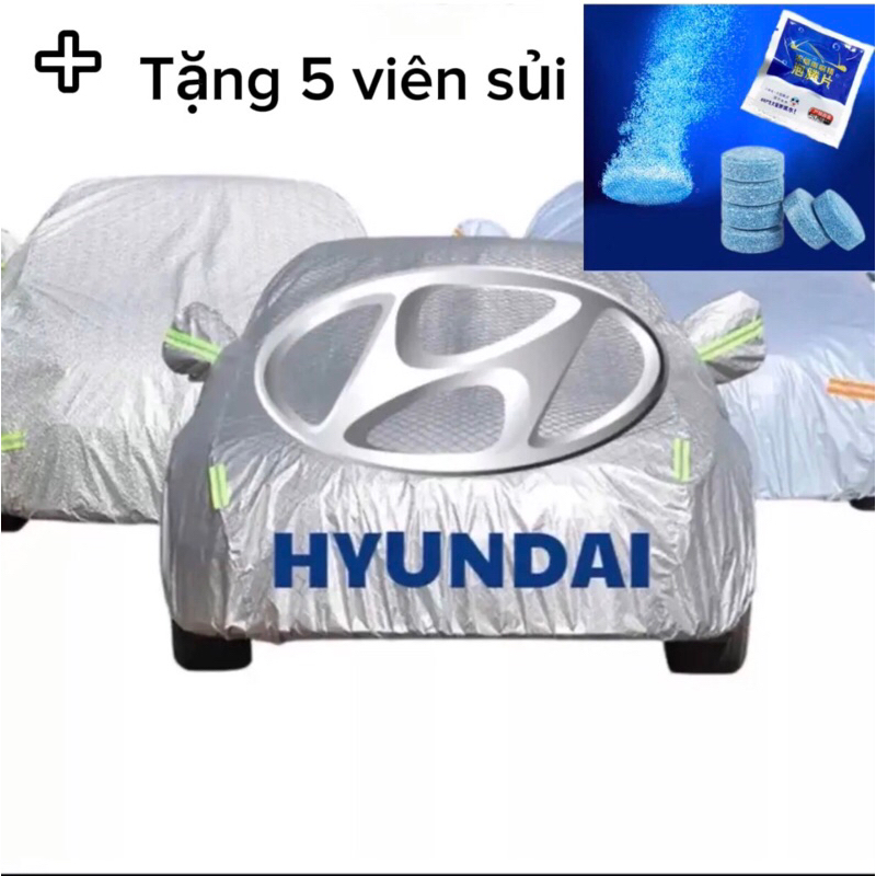 Bạt Phủ Xe Ô Tô Hyundai I10, I20, I30, Accent, Santafe, Tucson, Kona,