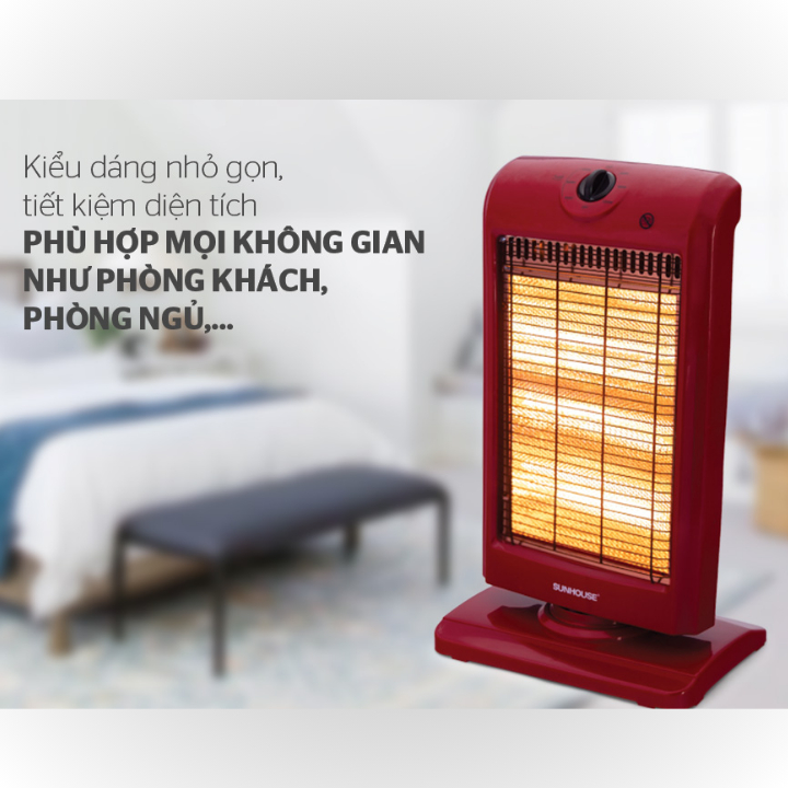 Đèn Sưởi Điện 3 Bóng Halogen Sunhouse SHD7016 -Máy Sưởi Phòng Ngủ -Tỏa Nhiệt Đều -Đèn Sưởi Nhà Tắm -Tốc độ làm ấm nhanh.