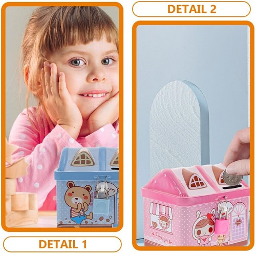 Két Sắt Tiết Kiệm Có Khóa Mini Cho Bé Hình Ngôi Nhà Xinh Xắn