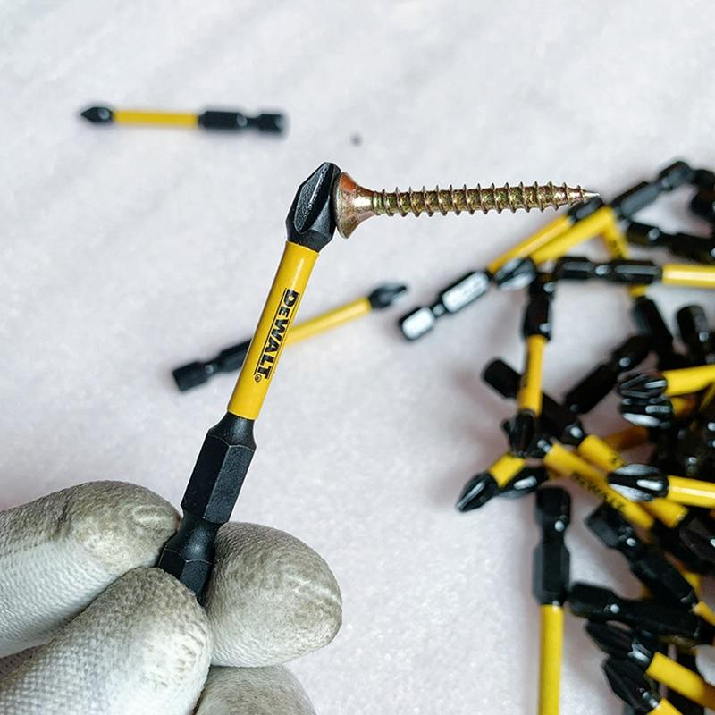 Mũi vít Dewalt PH2 58mm mũi vít từ tính tác động điện, chất liệu thép S2 không rỉ, kích thước chuôi đầu lục giác