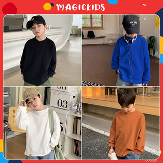 Áo thun bé trai dài tay Magickids từ 12 đến 35kg chất cotton màu trơn Hàn quốc Quần áo trẻ em thu đông AO23056