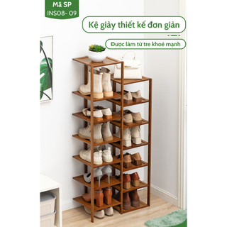 Kệ để giày dép đa năng tiện lợi bằng gỗ tre cao cấp ins 08- 09, kệ để giày 100% gỗ tre tự nhiên