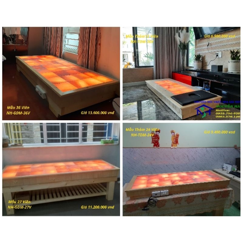 Thanh Lý Giường Nệm Đá Muối Himalaya 12 và 21 Viên Mới 100%.