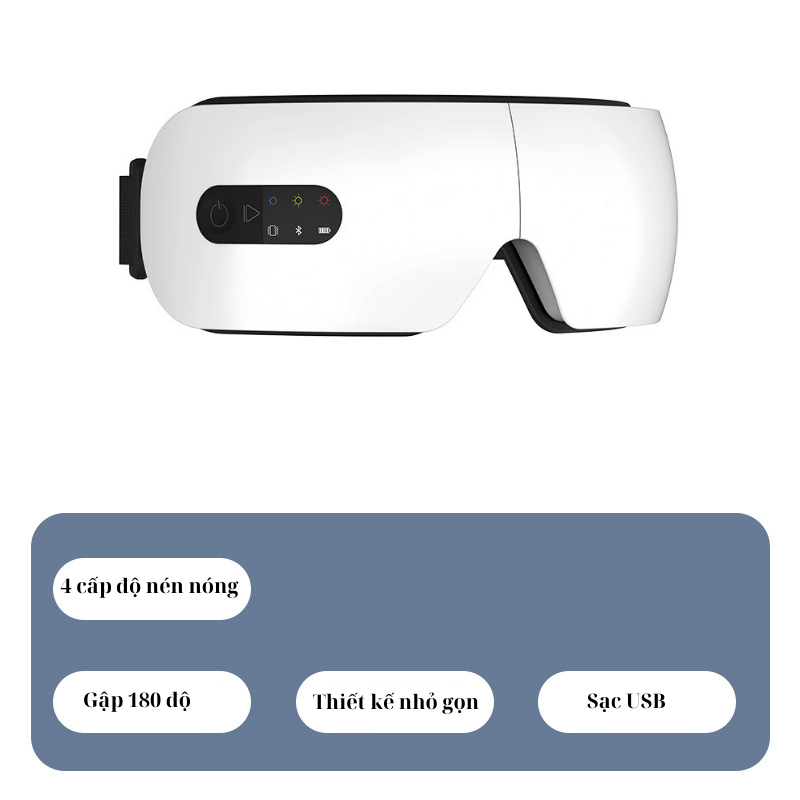 Máy Massage Mắt Bản Nâng Cấp 4 Chế Độ Massage Tích Hợp Chế Độ Rung Kết Nối Bluetooth Làm Giảm Mỏi Mắt và Lưu Thông Máu