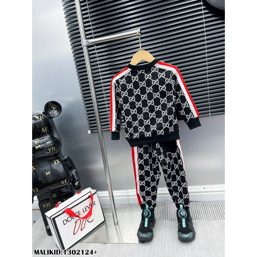 Bộ Quần Áo Bé Trai Dài Tay Phong Cách Thể Thao Kẻ Sọc Năng Động - Herokids