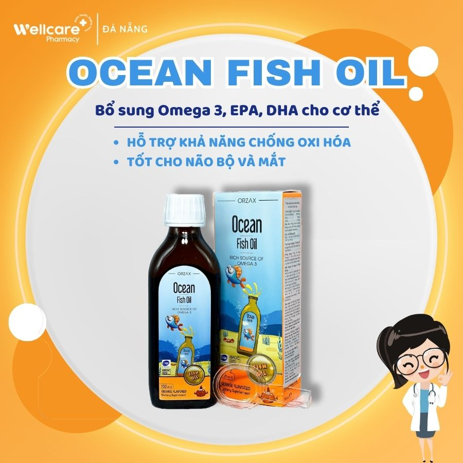 Ocean Fish Oil Orange  - Chai 150ml Hỗ trợ phát triển trí não và thị giác của trẻ em và trẻ nhỏ