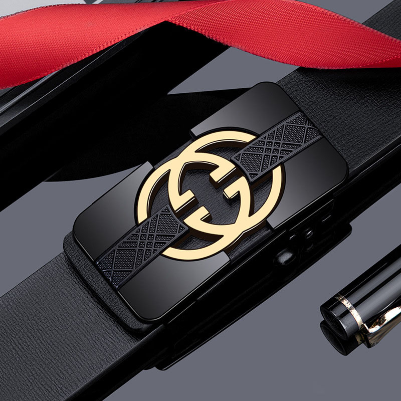 Thắt lưng nam da bò thật 2 lớp khóa hợp kim tự động, Dây lưng nam sang trọng cá tính TL351