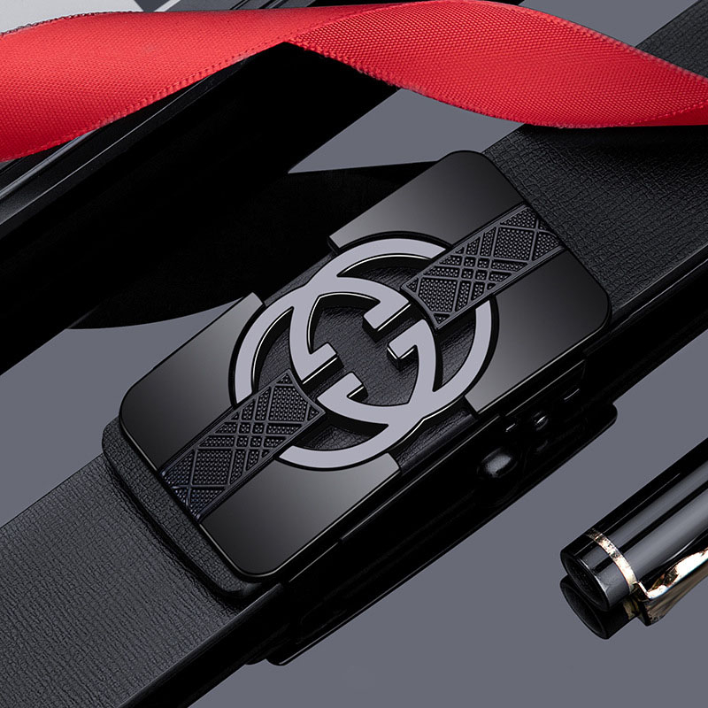 Thắt lưng nam da bò thật 2 lớp khóa hợp kim tự động, Dây lưng nam sang trọng cá tính TL351