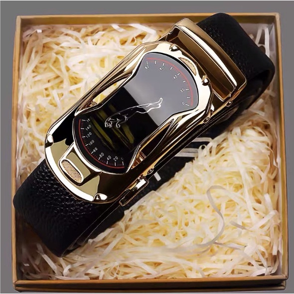 Thắt lưng nam da BÒ khóa tự động cao cấp nam tính, dây nịt da mặt chống gỉ New Ms79