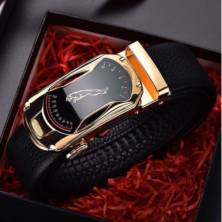 Thắt lưng nam da BÒ khóa tự động cao cấp nam tính, dây nịt da mặt chống gỉ New Ms79