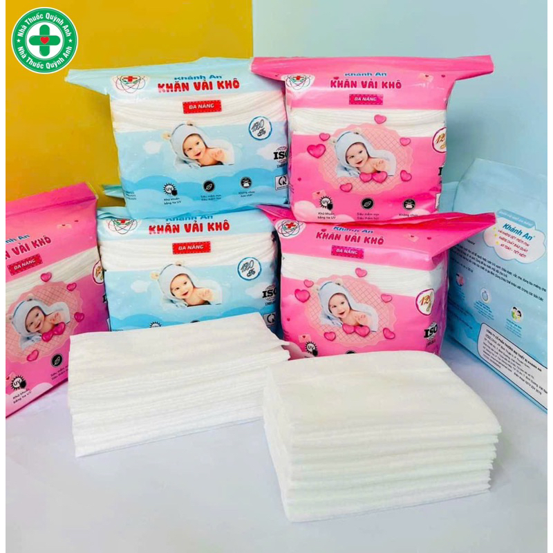 ✅ Khăn vải khô đa năng Khánh An - 120 tờ khăn vải khô đa năng vệ sinh cho bé siêu tiết kiệm mềm mại thấm hút tốt