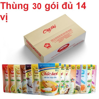Thùng 30 Gói Đủ 14 vị Cháo tươi cây thị cho bé trên 7 tháng mở gói ăn ngay