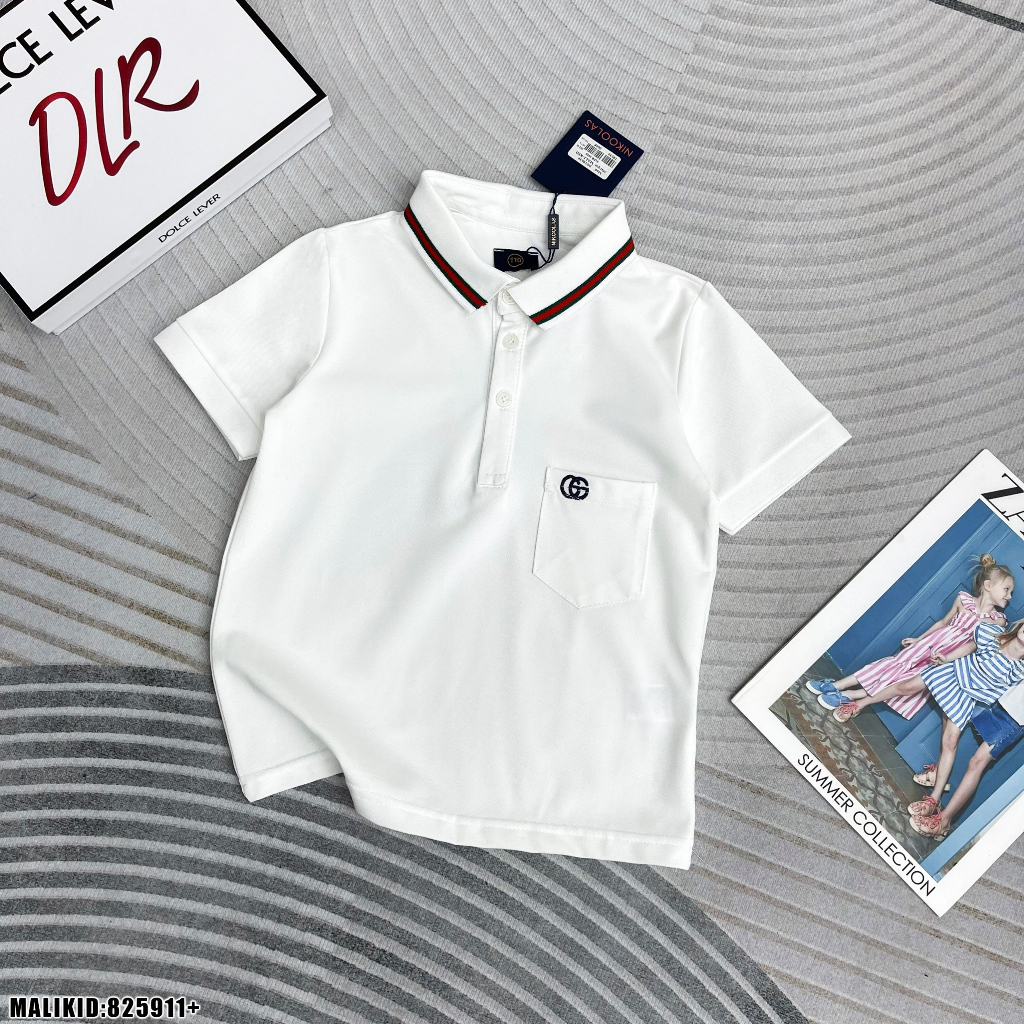 Áo Polo Ngắn Tay 3 Màu Đỏ, Đen, Trắng Phối Viền Cổ Chất Vải 100% Coton Thoáng Mát - Herokids