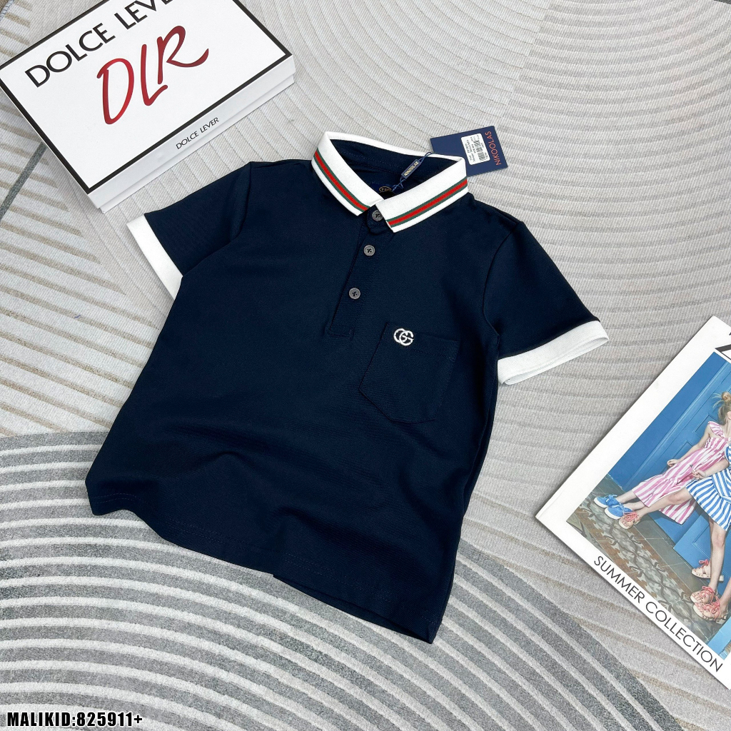 Áo Polo Ngắn Tay 3 Màu Đỏ, Đen, Trắng Phối Viền Cổ Chất Vải 100% Coton Thoáng Mát - Herokids