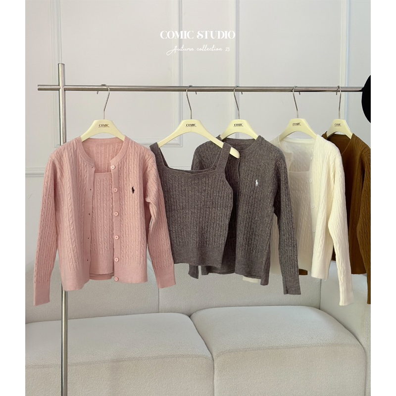 Set cadigan + áo dây COMIC