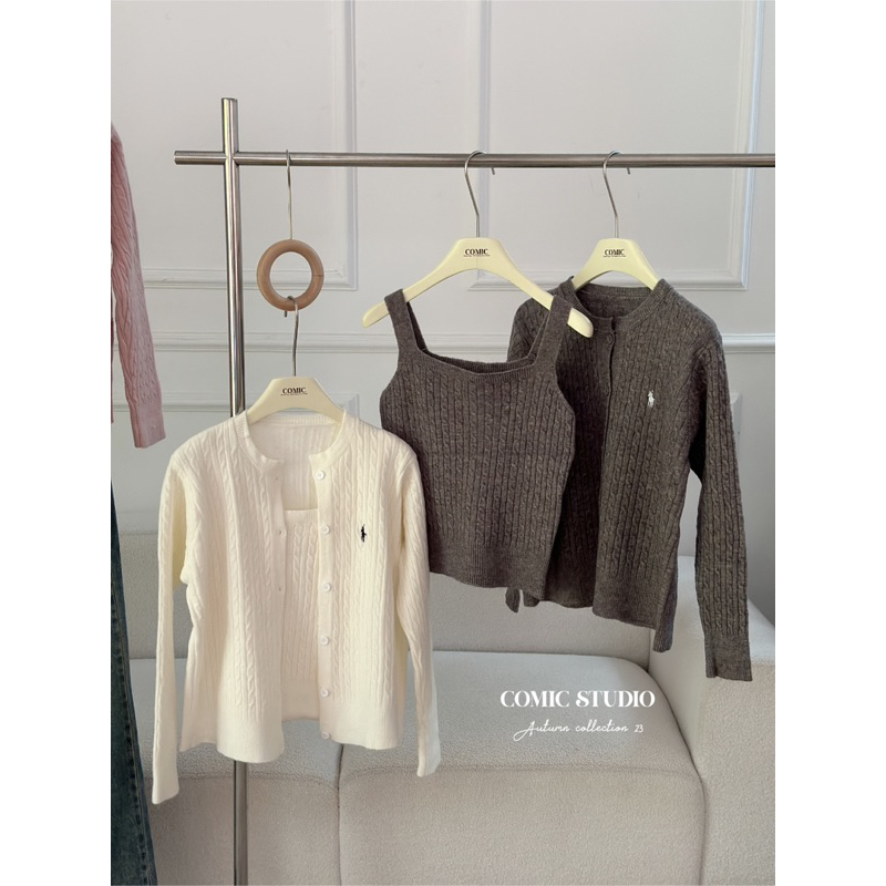 Set cadigan + áo dây COMIC