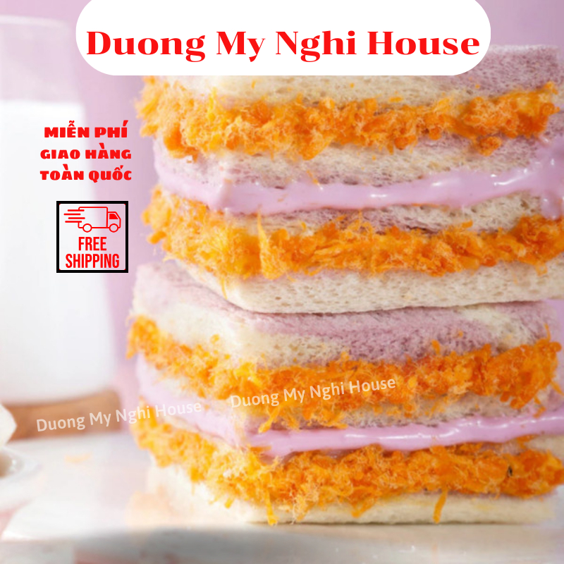 Sandwich khoai môn chà bông hộp 6 cái DMN House, bánh mì sandwich khoai môn siêu ngon thơm béo D745T