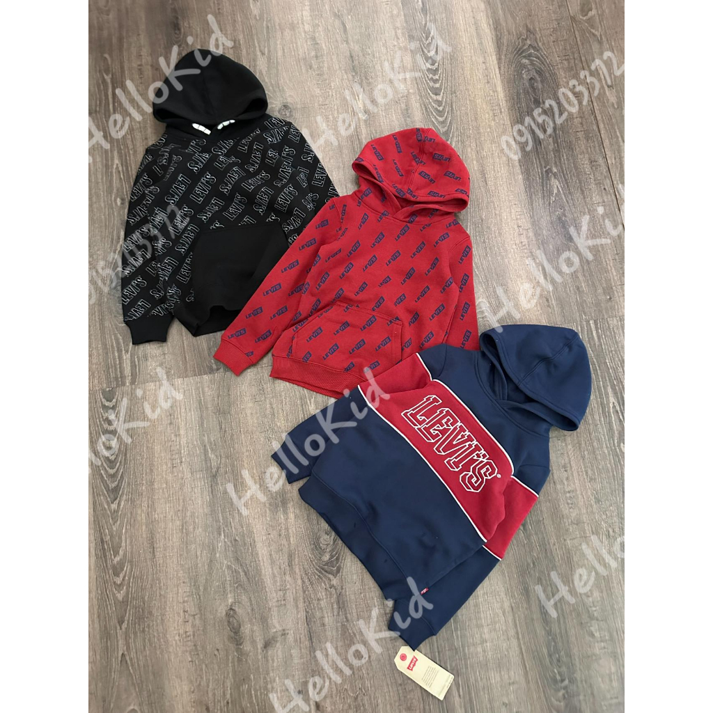 Áo nỉ hoodie LV nhiều chữ cho bé