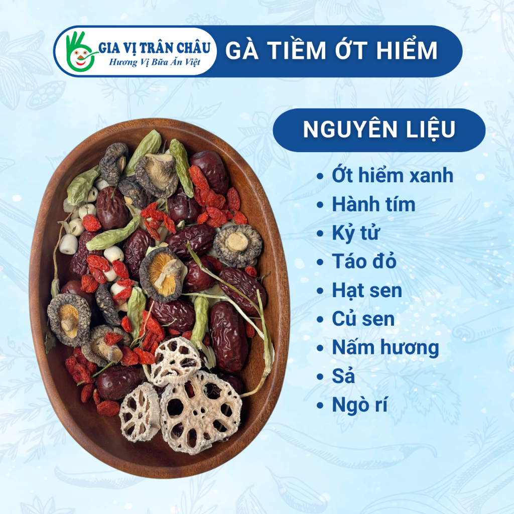 [COMBO DÊ-GÀ] Gói gia vị hoàn chỉnh nấu Gà tiềm ớt hiểm Trân Châu,90 và gói gia vị hoàn chỉnh lẩu dê bò