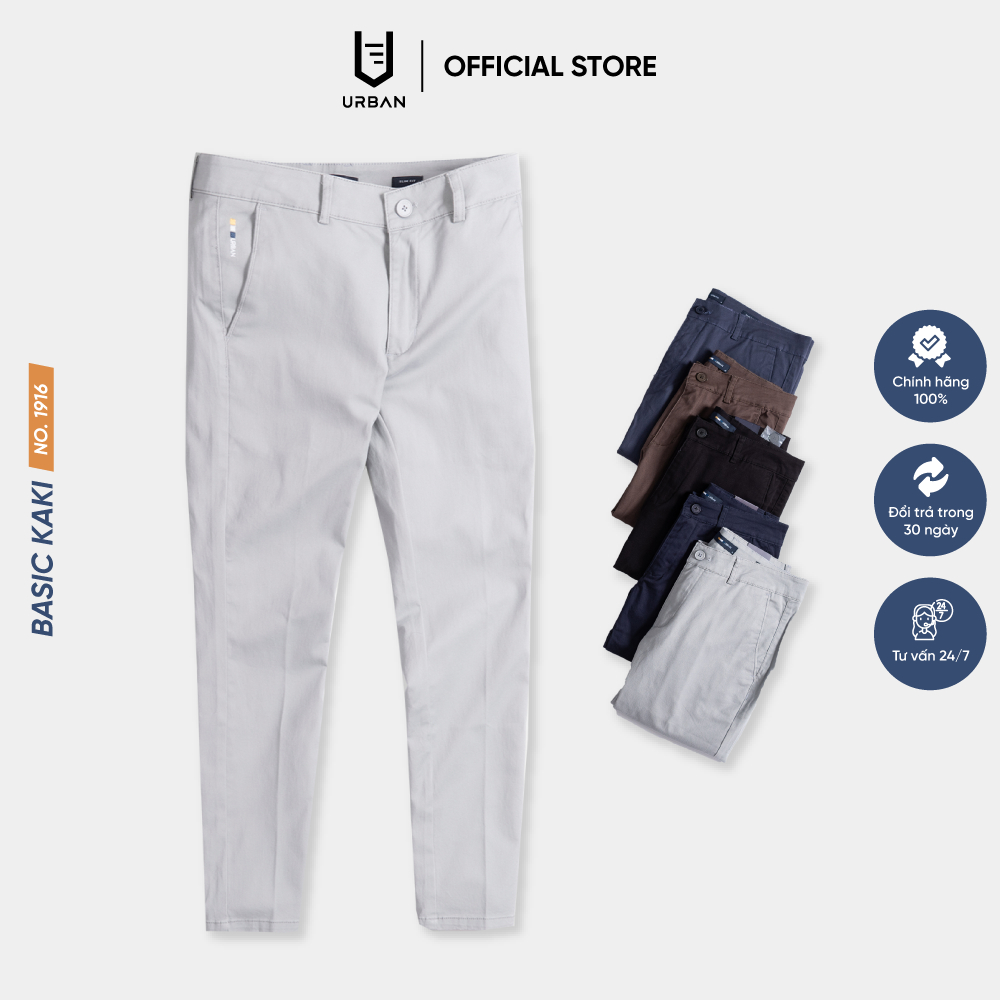 Quần Dài Kaki Nam Urban Vải Cotton Form Slimfit Cực Chuẩn NO.1916
