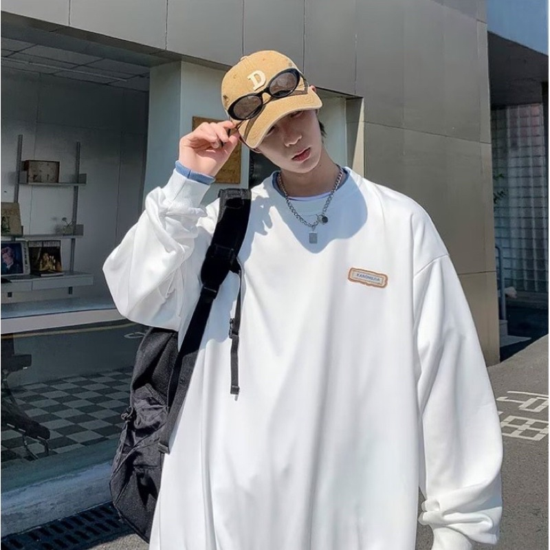 Áo nỉ nam nữ thu đông sweater cổ tròn from rộng thêu logo cao cấp phong cách idol Hàn Quốc