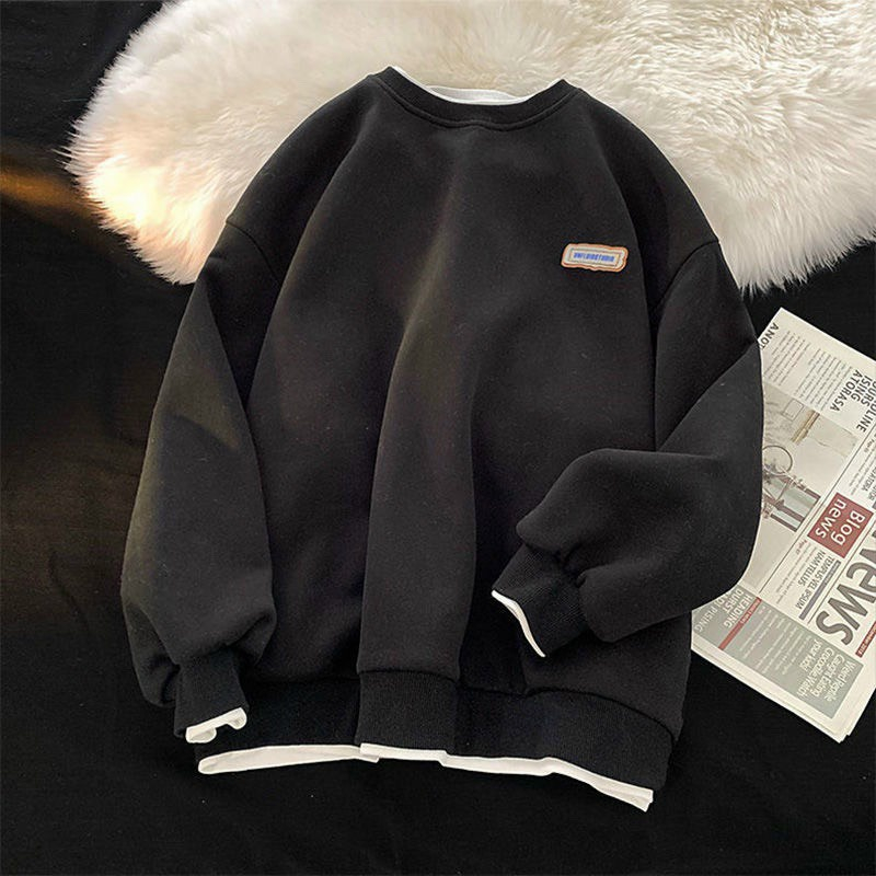 Áo nỉ nam nữ thu đông sweater cổ tròn from rộng thêu logo cao cấp phong cách idol Hàn Quốc