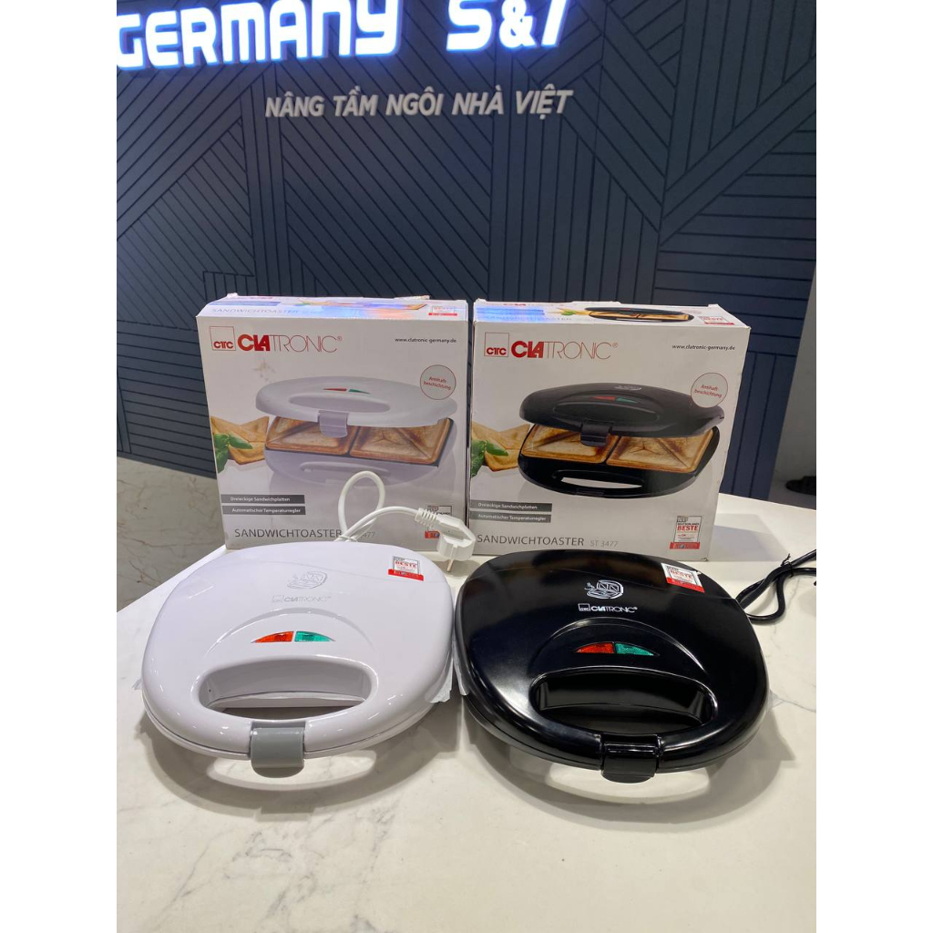 Máy nướng bánh mì sandwich Clatronic ST3477 nội địa Đức, máy làm bánh hotdog công suất 750W GermanySnT