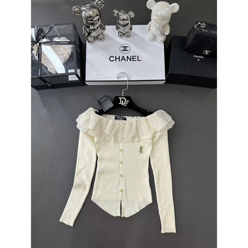 Áo len YSL cổ bèo