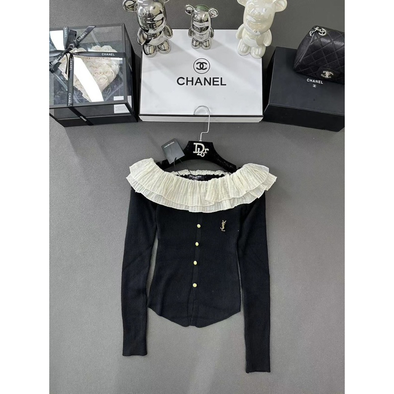 Áo len YSL cổ bèo