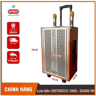 Loa kéo Karaoke Bluetooth ontekco 1202:loa best sound 1280 Bass 30, 2 micro chống hú cao cấp loa karaoke hát hay nhẹ