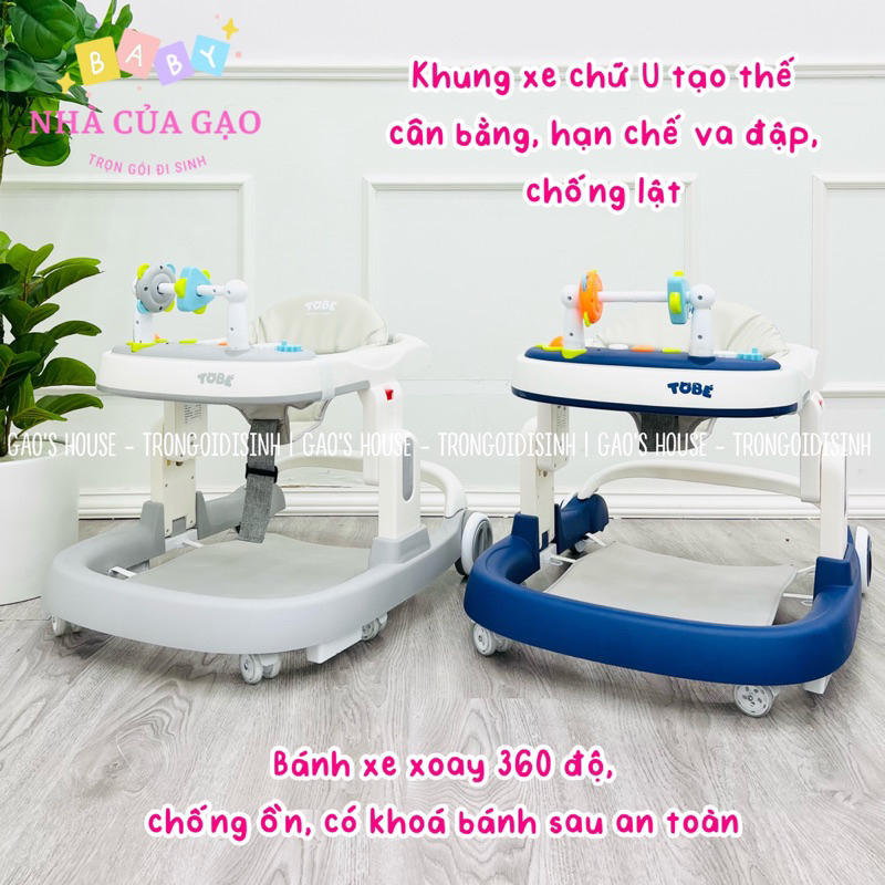 Xe tập đi tập đứng Nica 2.0 new 3 trong 1 có bàn ăn dặm kèm đồ chơi phát nhạc an toàn cho bé