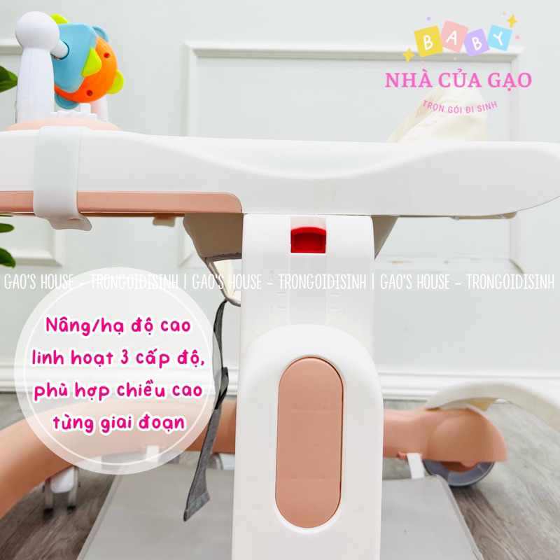 Xe tập đi tập đứng Nica 2.0 new 3 trong 1 có bàn ăn dặm kèm đồ chơi phát nhạc an toàn cho bé