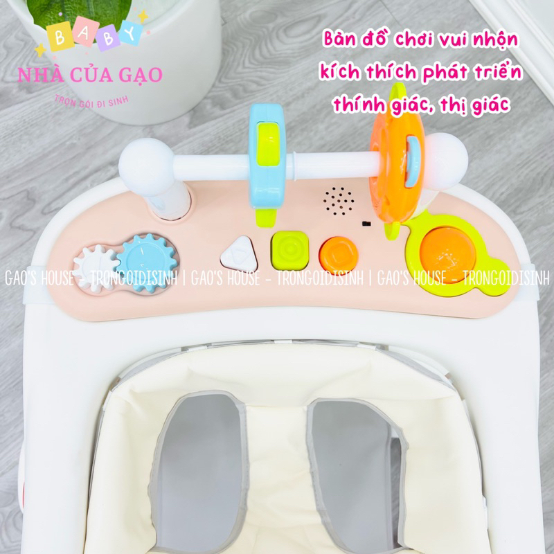 Xe tập đi tập đứng Nica 2.0 new 3 trong 1 có bàn ăn dặm kèm đồ chơi phát nhạc an toàn cho bé