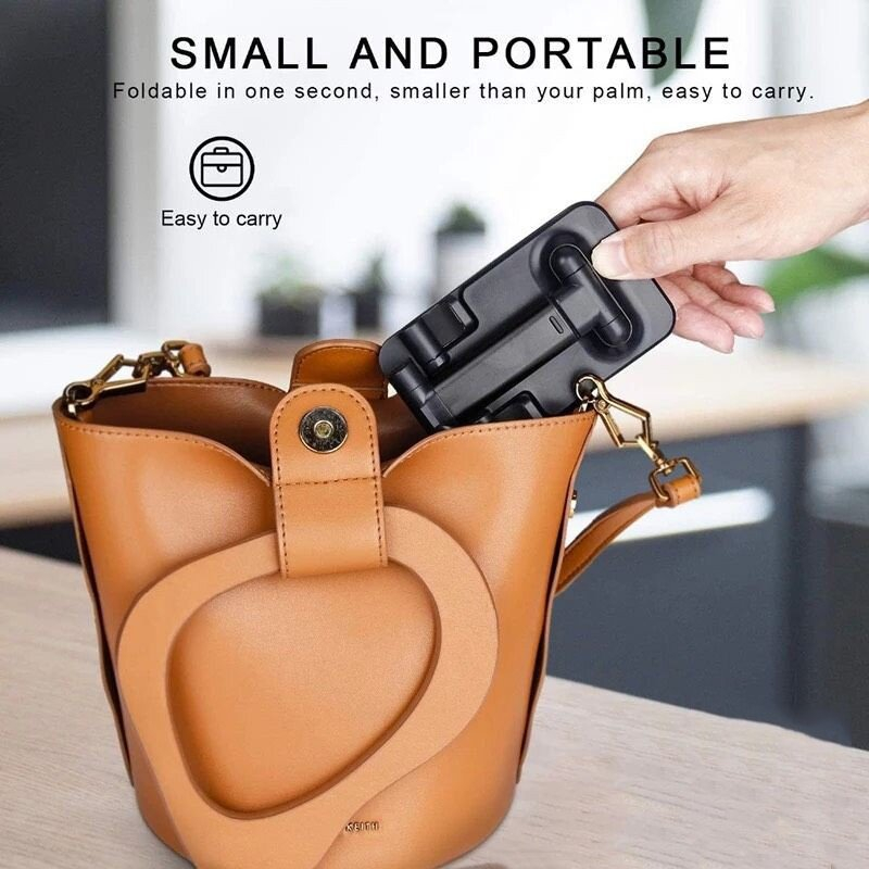 Giá Đỡ Điện Thoại Máy Tính Bảng Gấp Gọn Đen, Livestream, Học Online, Để Bàn Quay Phim Ghi Hình Đa Năng - Paolu