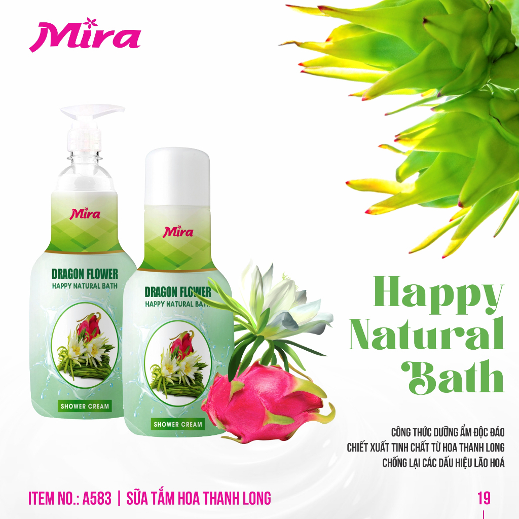 Sữa Tắm Mira Dragon Flower Happy Natural Bath 800ml A583