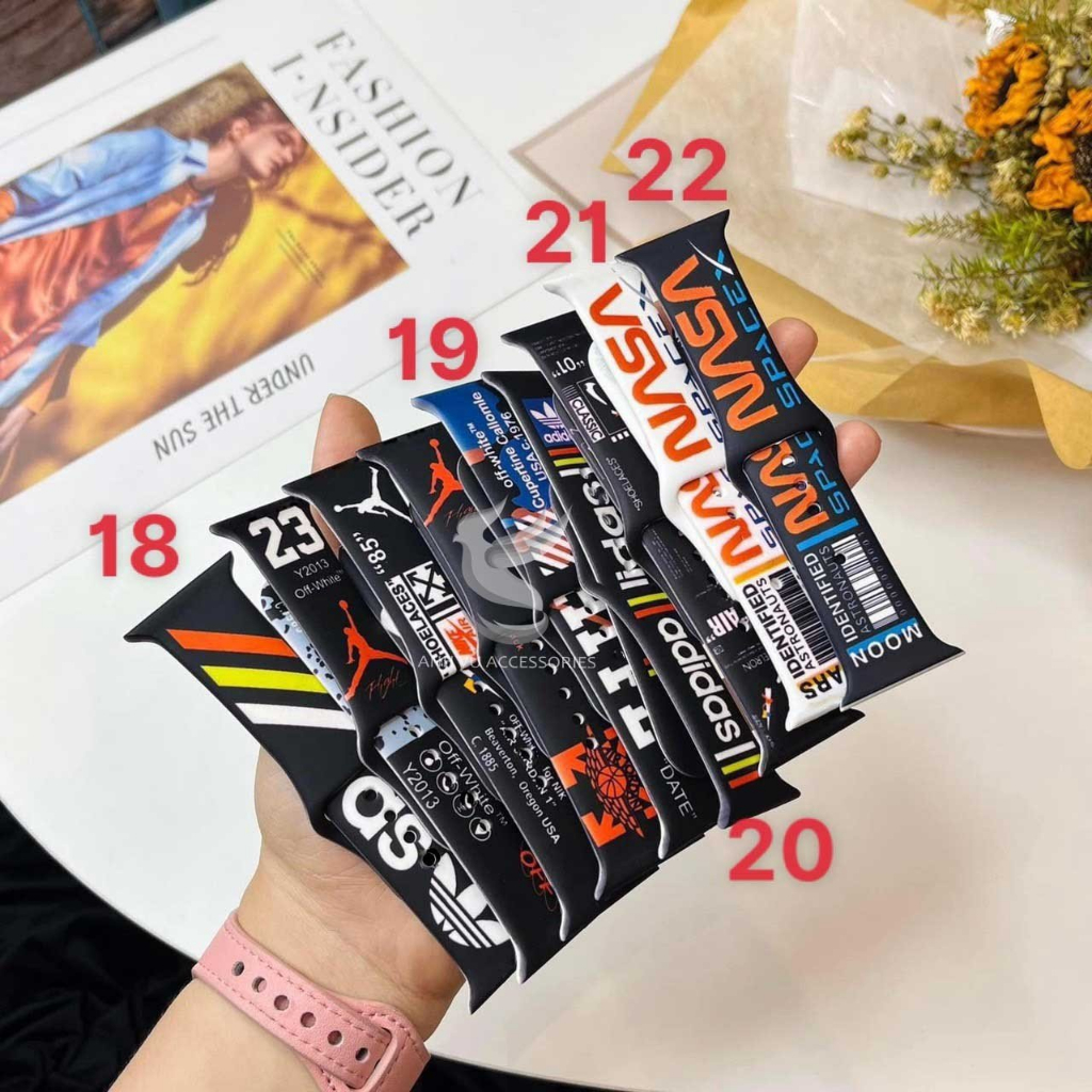 Dây Silicon họa tiết độc mới lạ cho Đồng hồ A.W 49mm 45mm 44mm 42mm 41mm 40mm 38mm