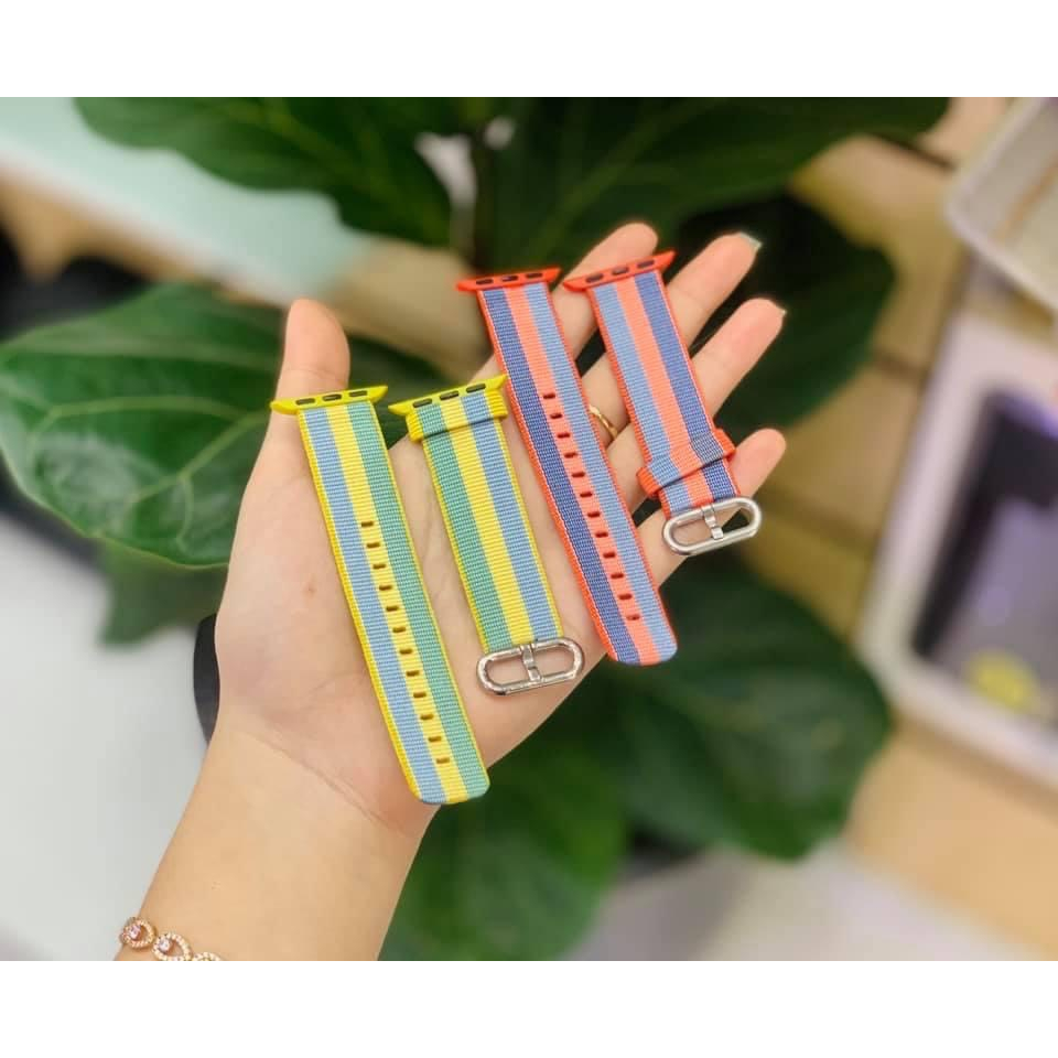 Dây vải nylon khóa gài cho Đồng hồ thông minh iWatch Ultra/8/7/6/5/4/3/2/1 đủ màu, đủ size