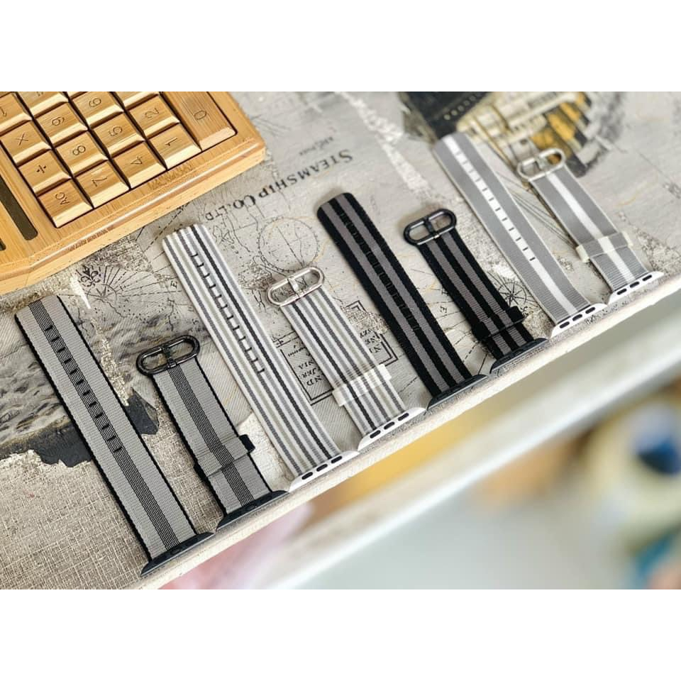 Dây vải nylon khóa gài cho Đồng hồ thông minh iWatch Ultra/8/7/6/5/4/3/2/1 đủ màu, đủ size