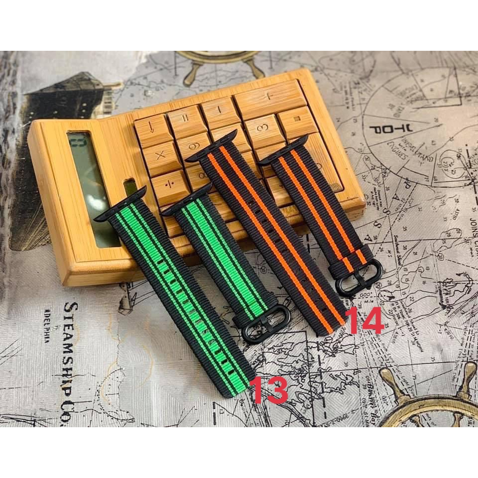 Dây vải nylon khóa gài cho Đồng hồ thông minh iWatch Ultra/8/7/6/5/4/3/2/1 đủ màu, đủ size