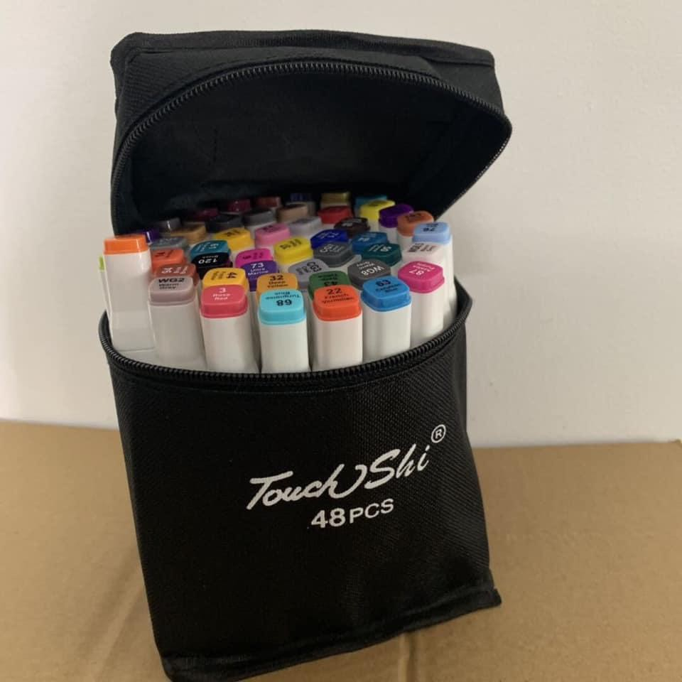 Bút màu dạ marker 48 80 cây màu Touch tặng kèm túi