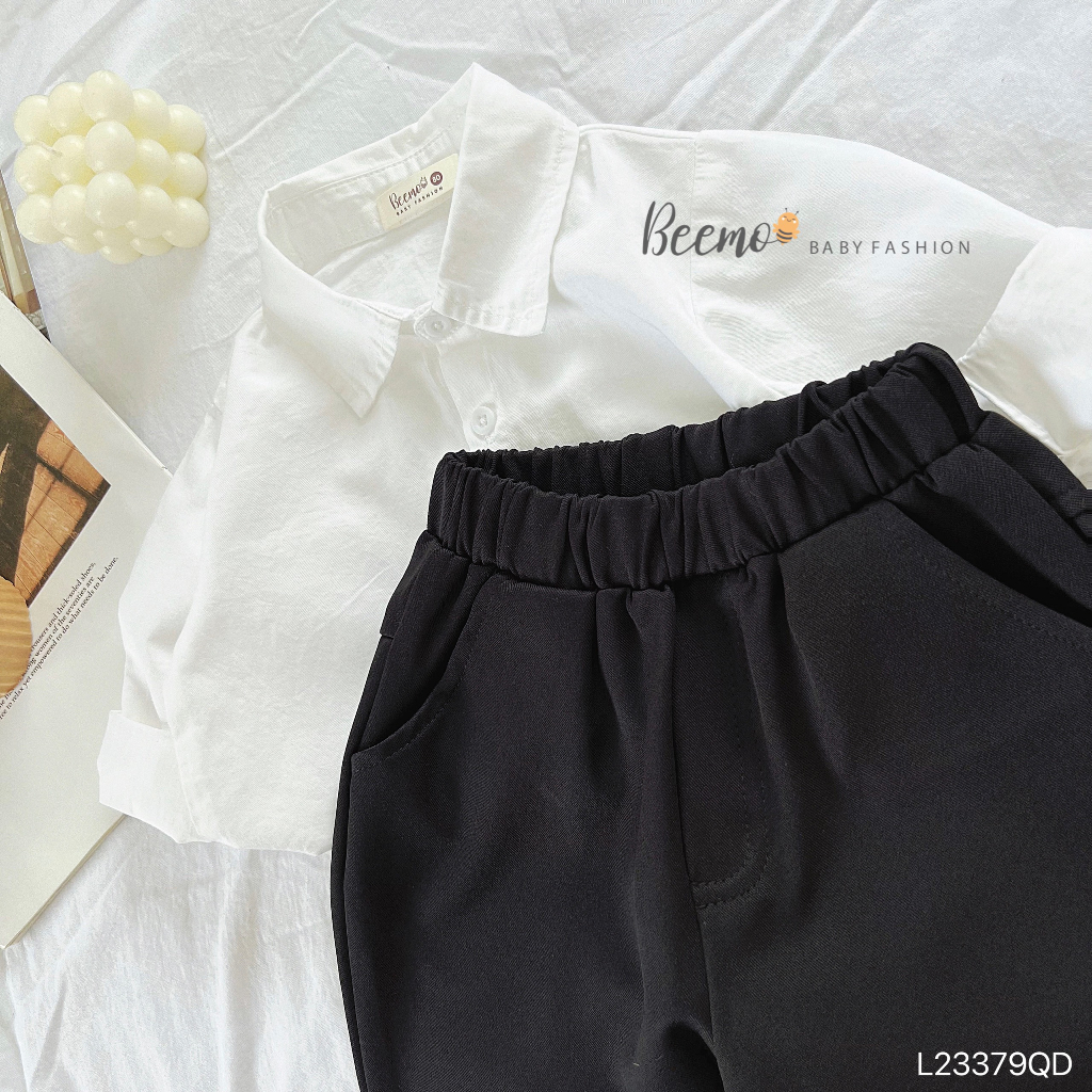 Quần dài Beemo cho bé trai, kiểu dáng baggy phối nắp túi, chẩt liệu chéo Hàn không nhăn nhàu, dễ dàng mix đồ L23379QD